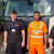 Castleford College apprentices stand next to Biffa employers in front of a large van